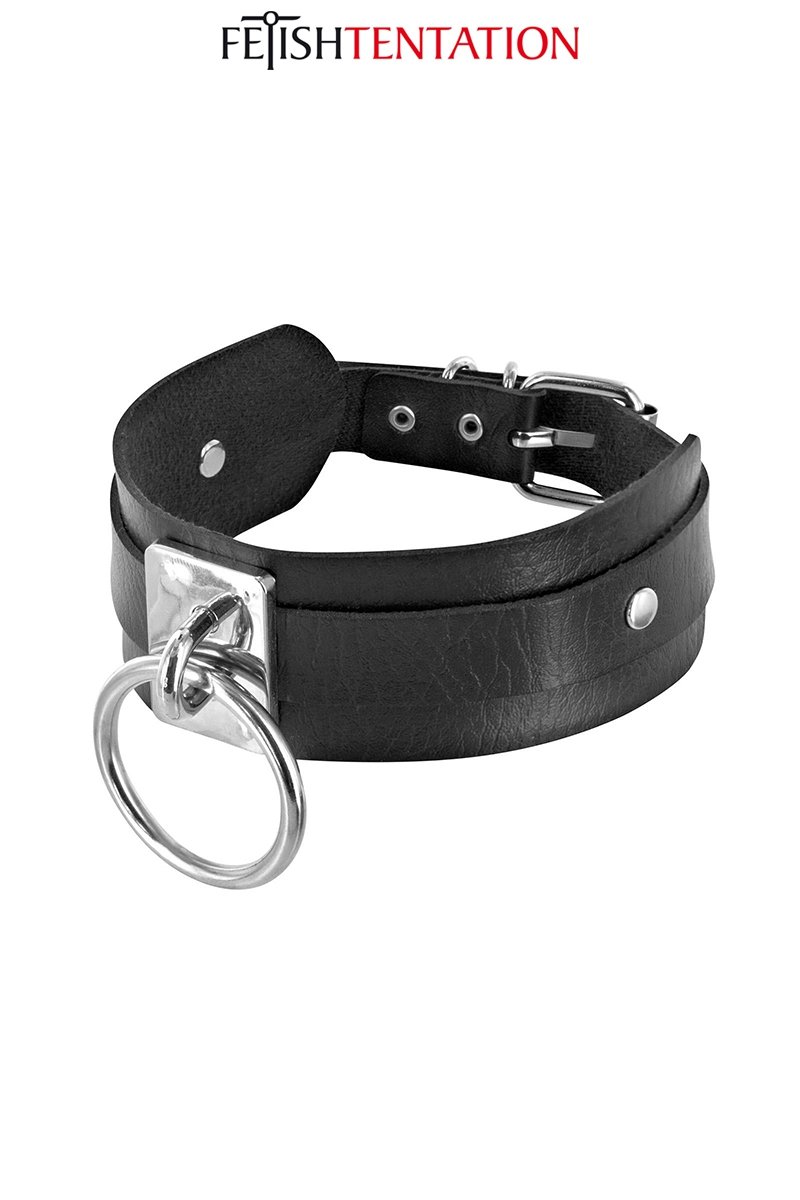 Collier BDSM large avec anneau – Fetish Tentation