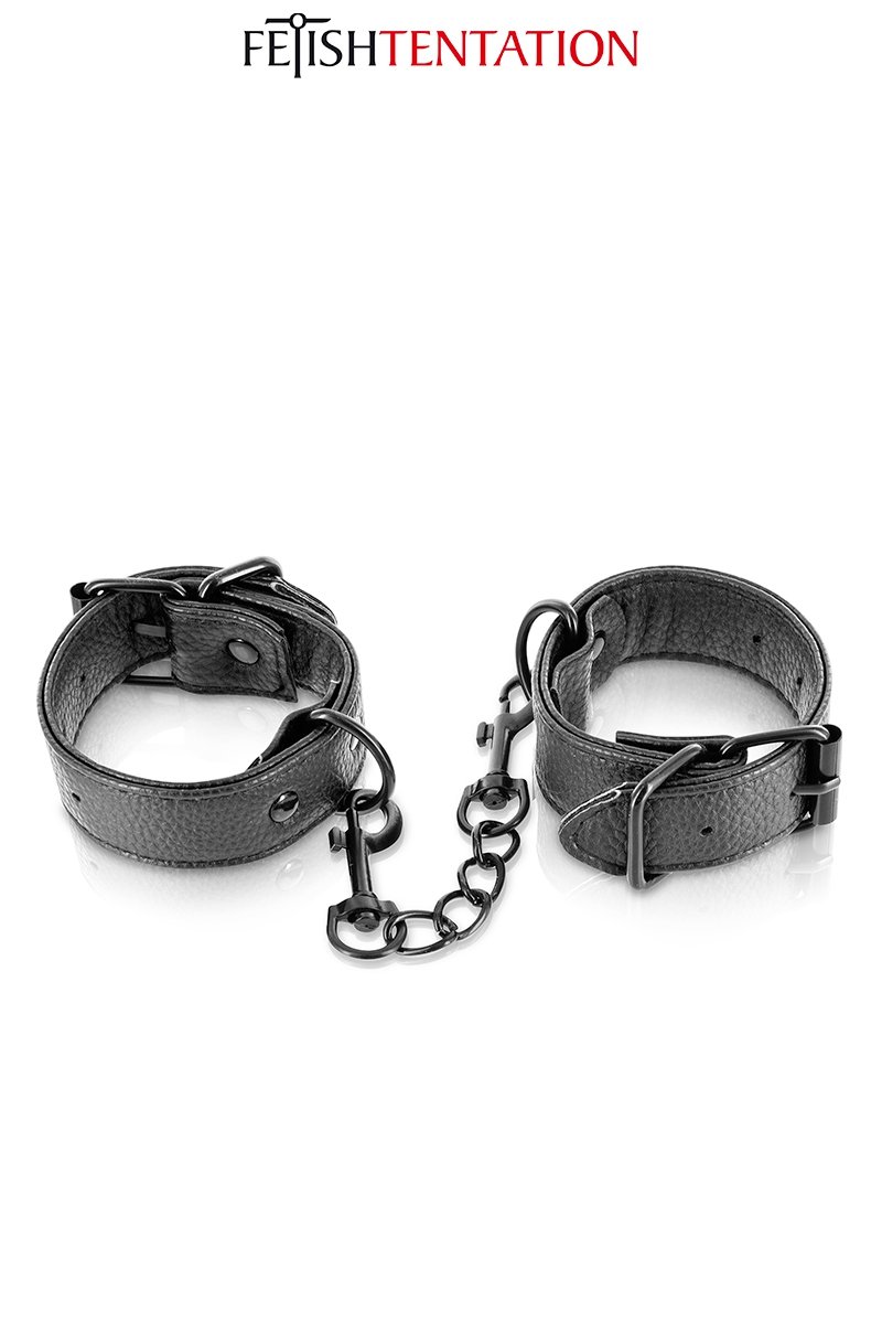Menottes simili cuir ajustables – Fetish Tentation