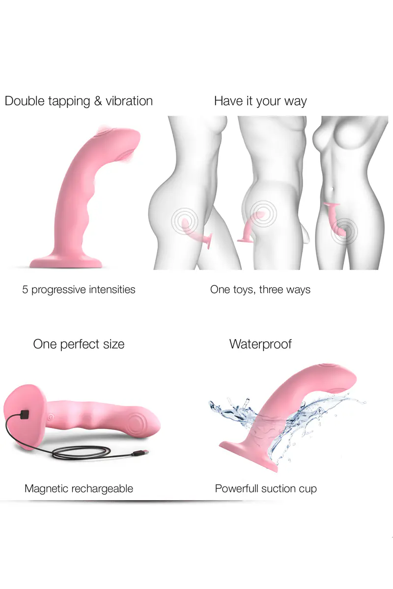 Vibro Tapping dildo wave rose - Strap on Me – Image 5