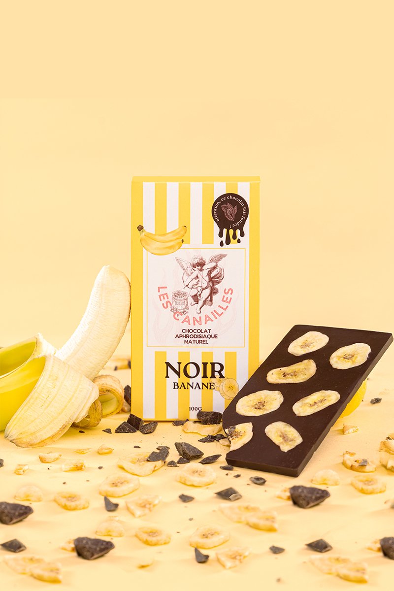 Chocolat Aphrodisiaque Noir Banane – Tablette 100g – Les Canailles