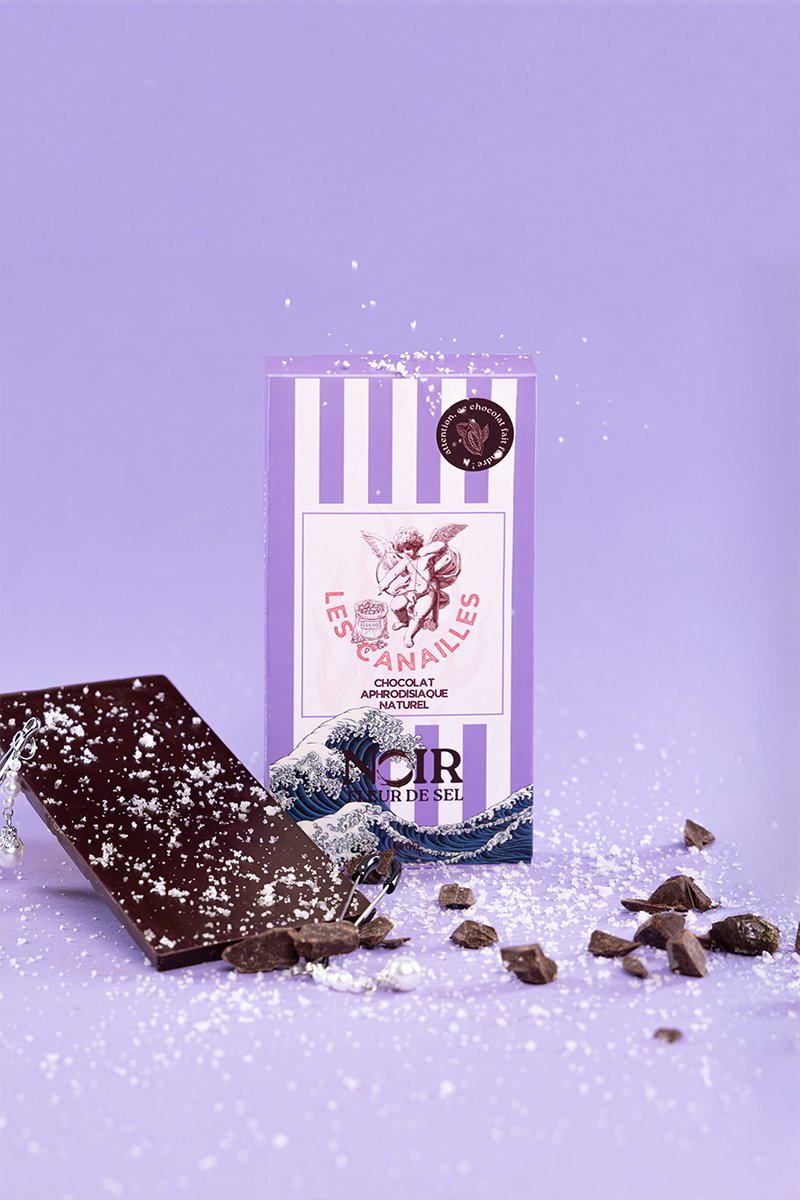 Chocolat noir fleur de sel – Tablette 100g – Les canailles