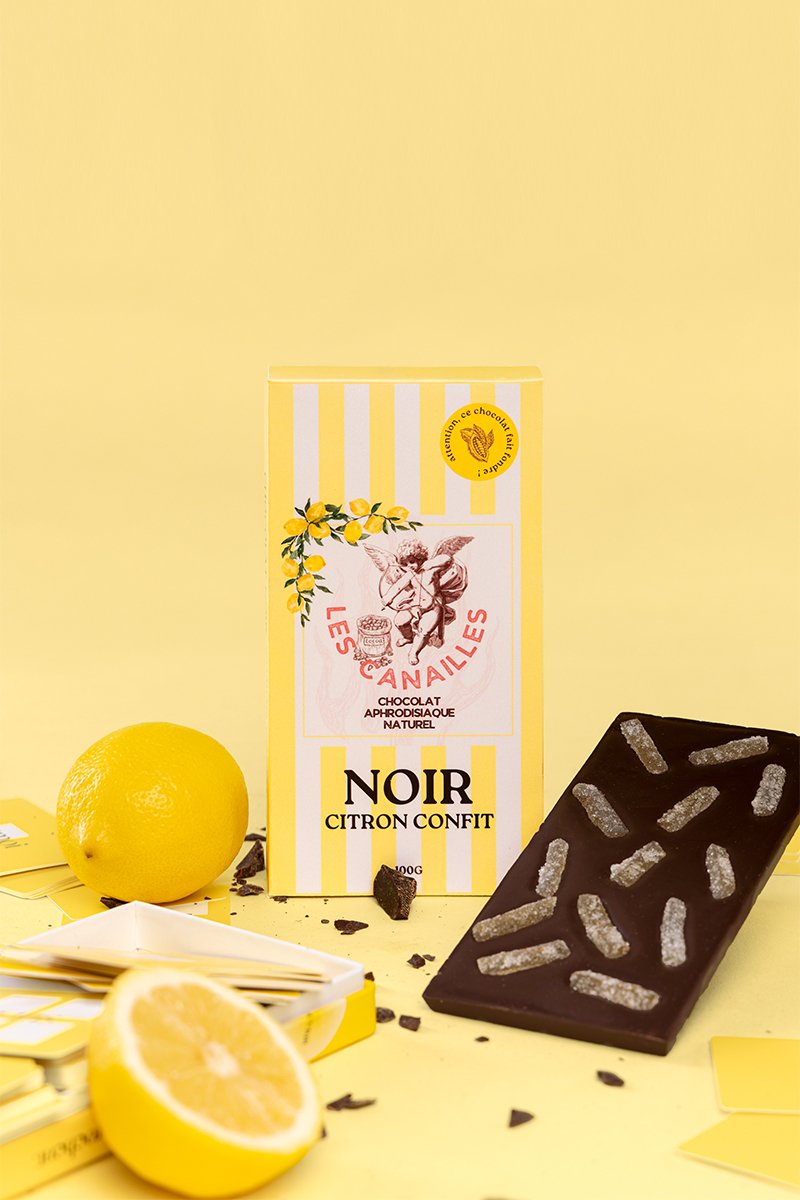 Chocolat noir citron confit – Tablette 100g – Les canailles