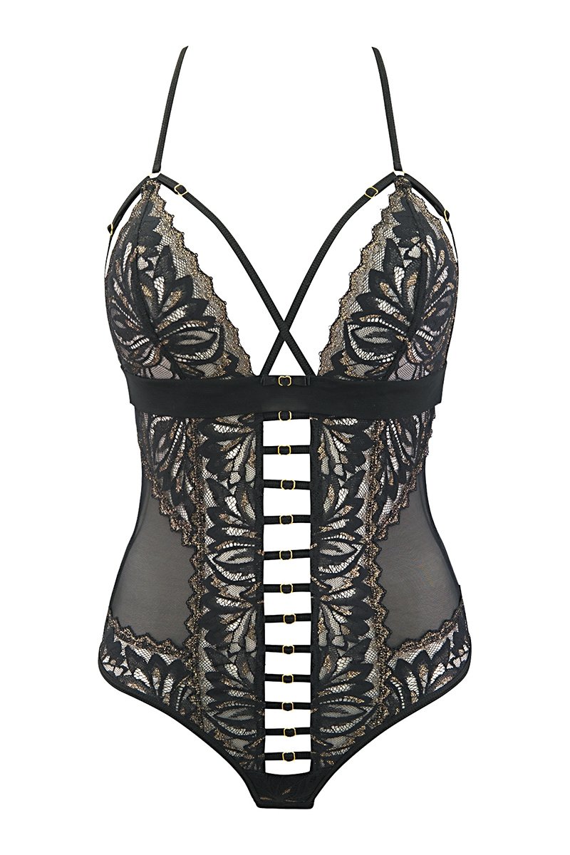 Body string tulle et dentelle noir V-10100 - Axami – Image 3