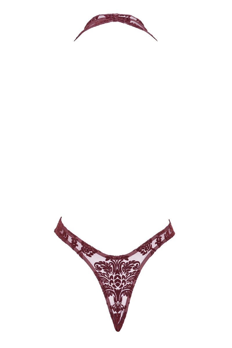 Body en tulle floqué Kink Royal F386 - Noir Handmade – Image 4