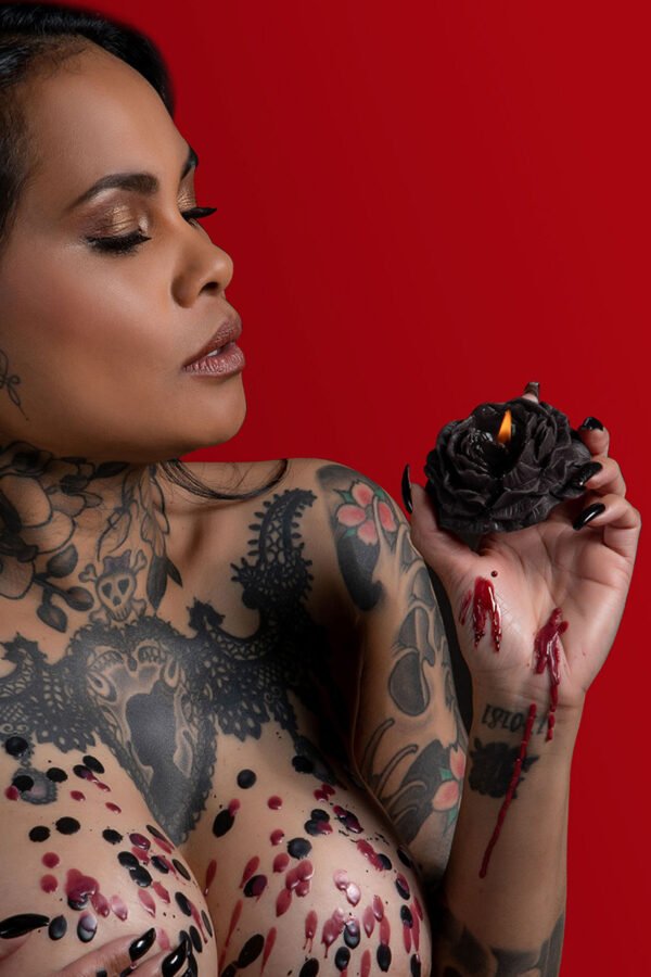 Set 2 bougies rose Bondage – Taboom