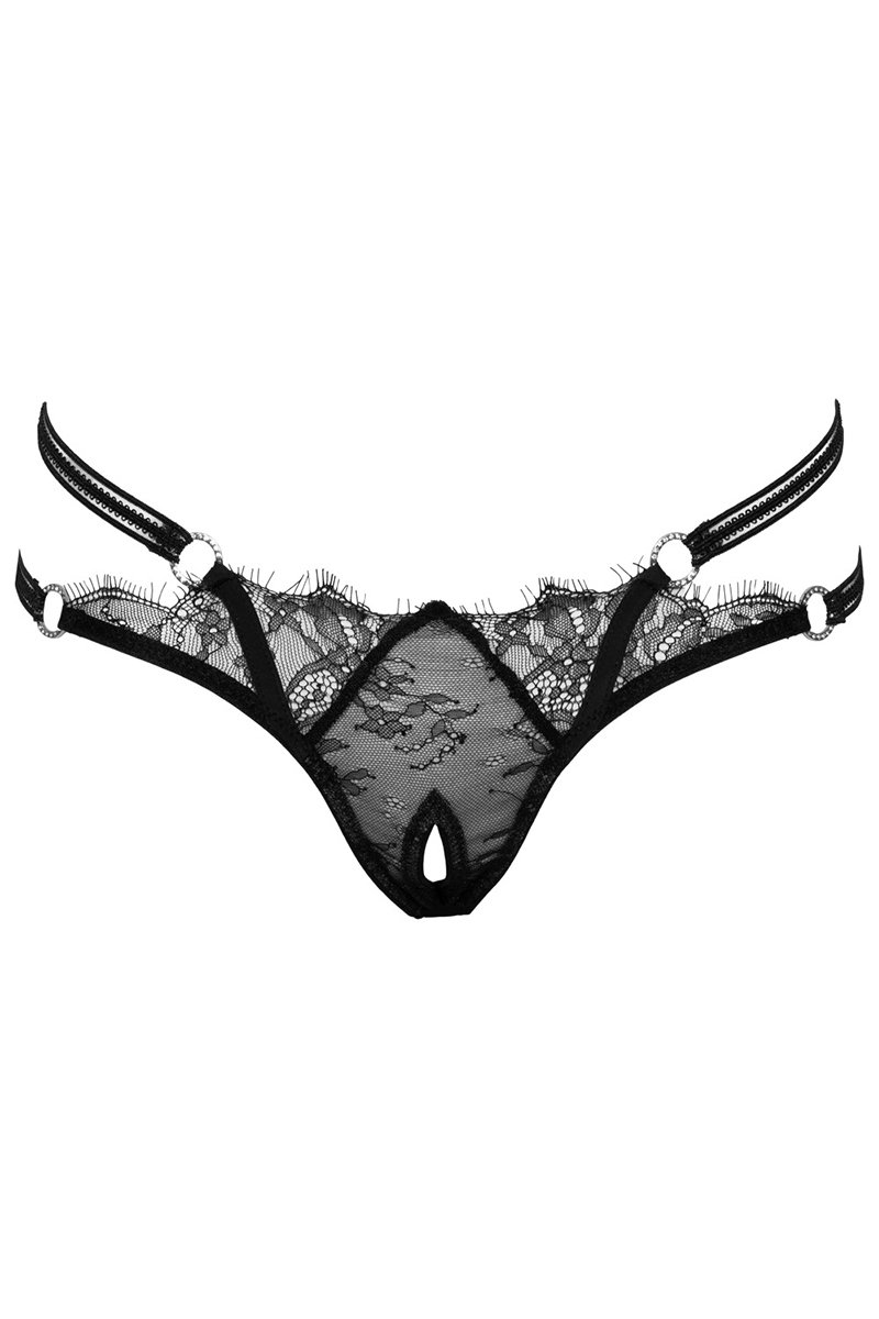 String ouvert Rio noir en dentelle - Cottelli LINGERIE – Image 4
